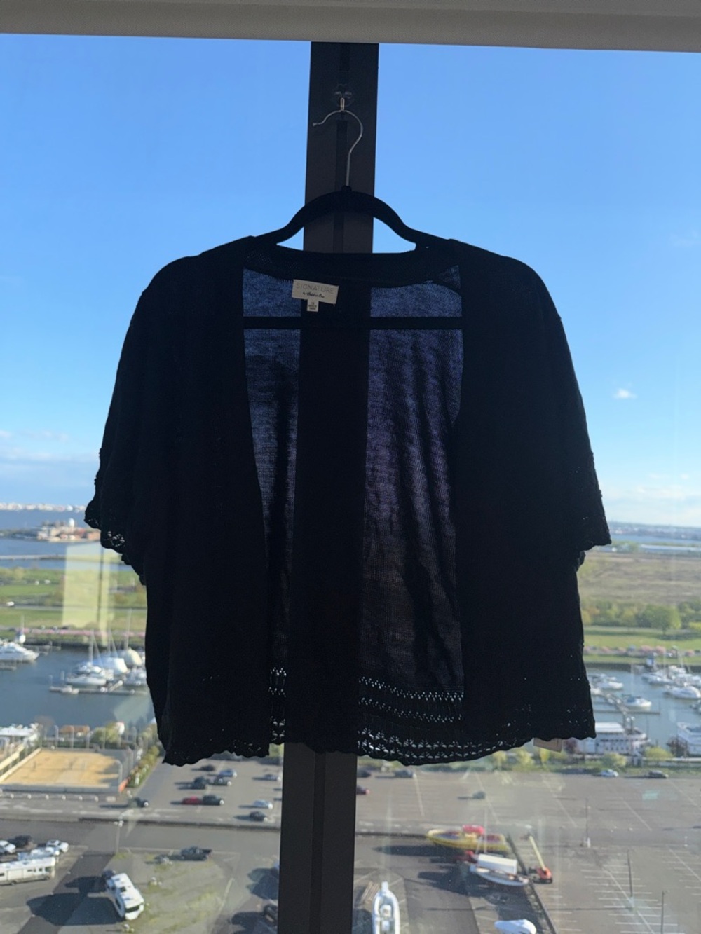 NWT Signature Black Open Front Cardigan with short sleeves Size 1X